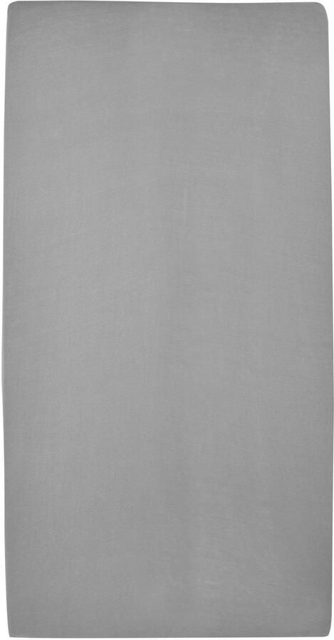 Meyco katoenen hoeslaken ledikant 60x120 cm (set van 2) Grijs Effen
