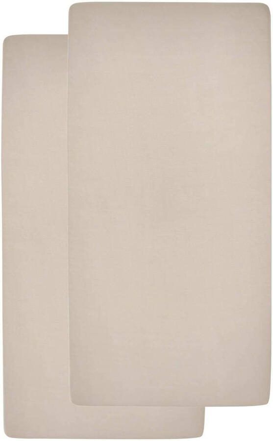 Meyco katoenen jersey co-sleeper hoeslaken 50x90 cm set van 2 Sand Bruin - Foto 3