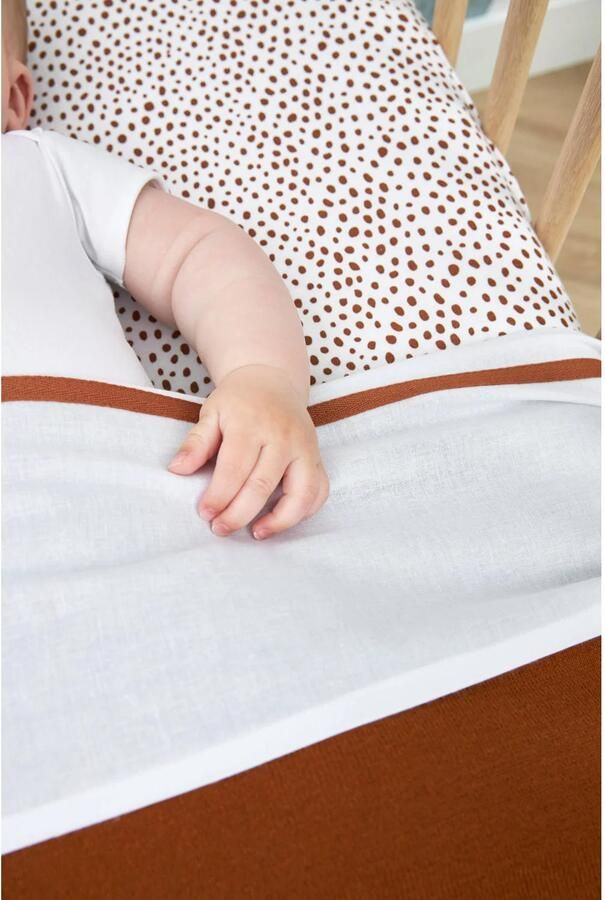 Meyco katoenen jersey hoeslaken wieg 40x80 90 Cheetah camel Bruin