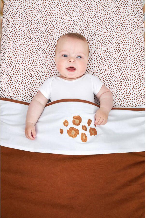 Meyco katoenen jersey hoeslaken wieg 40x80 90 Cheetah camel Bruin - Foto 2