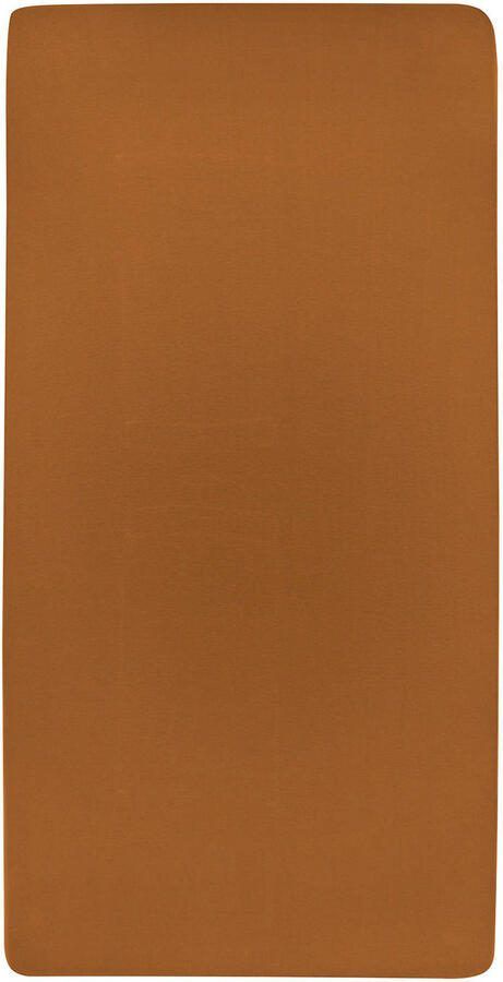 Meyco katoenen jersey hoeslaken wieg 40x80 90 cm camel Bruin