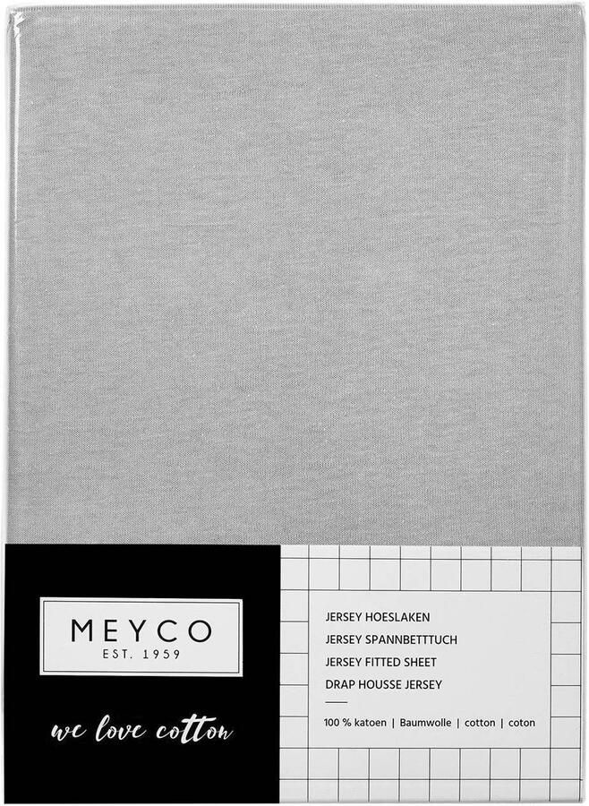 Meyco katoenen jersey hoeslaken wieg 40x80 90 cm Grijs Effen