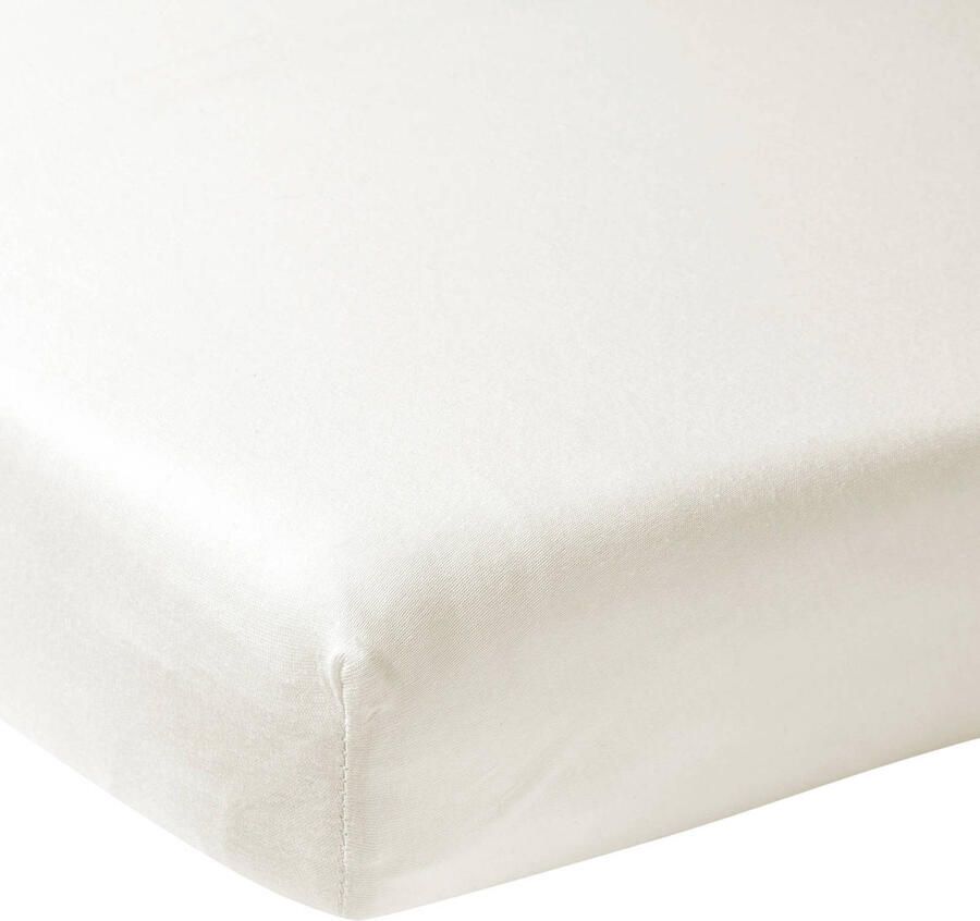Meyco katoenen jersey hoeslaken wieg 40x80 90 cm offwhite Wit