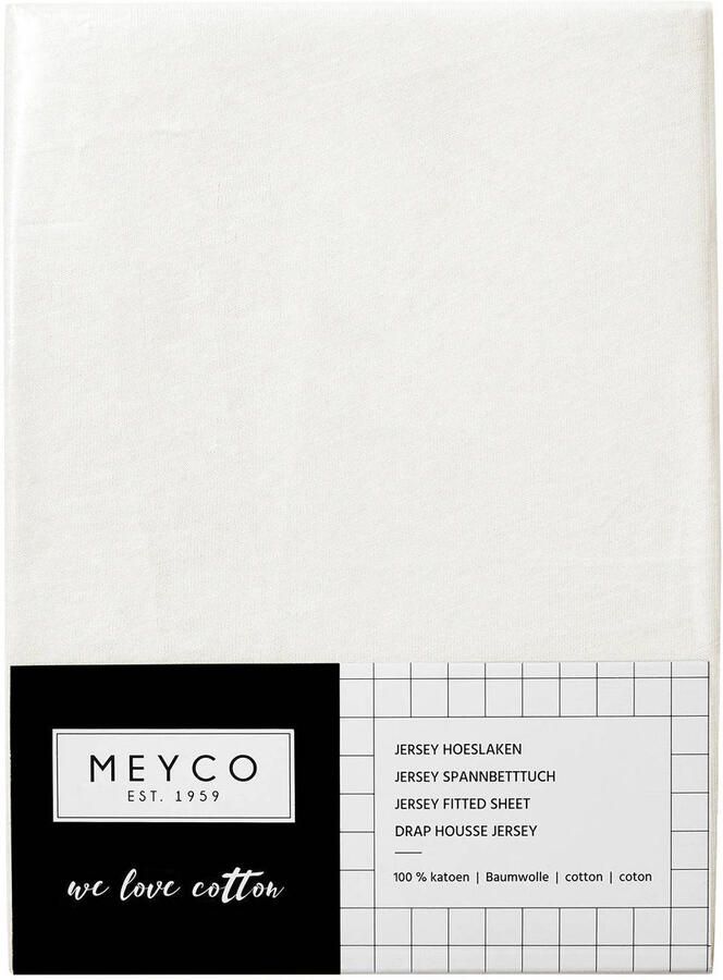 Meyco katoenen jersey hoeslaken wieg 40x80 90 cm offwhite Wit - Foto 2