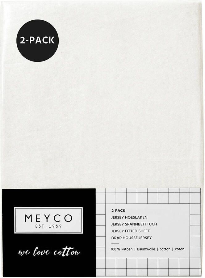 Meyco katoenen jersey hoeslaken wieg 40x80 90 cm (set van 2) offwhite Wit - Foto 2
