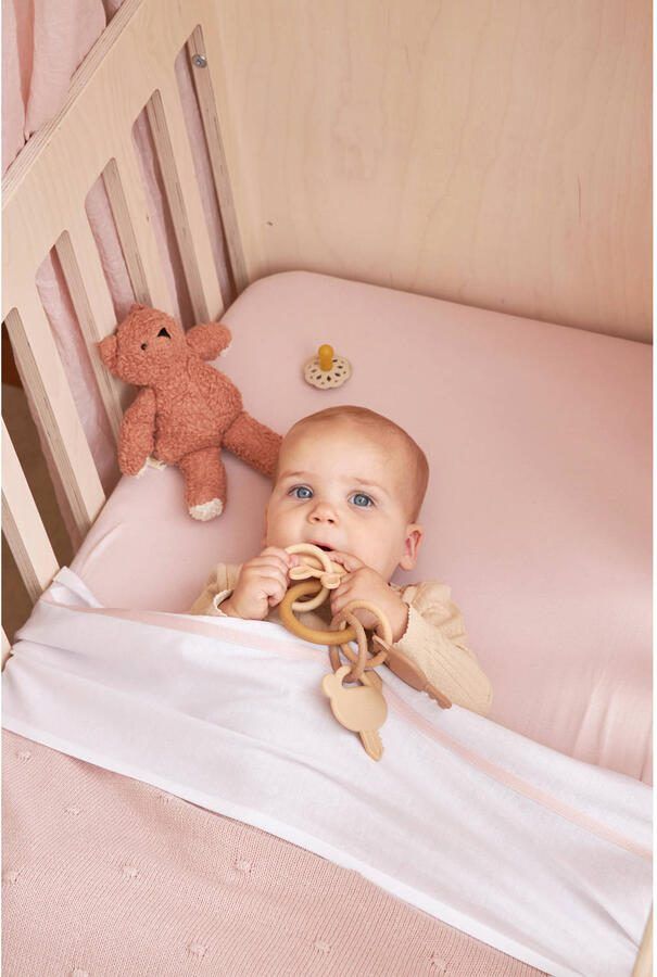 Meyco katoenen jersey ledikant hoeslaken 60x120 cm Soft Pink Roze Effen