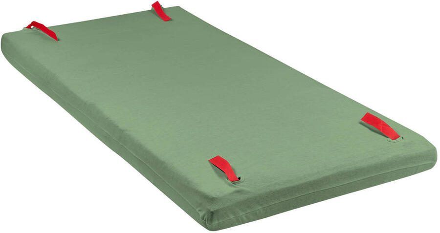Meyco katoenen jersey matrashoes DeLuxe voor campingbed 60x120cm forest green Hoeslaken Groen - Foto 2