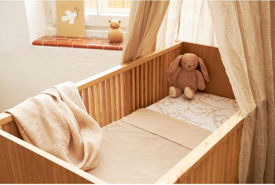 Meyco baby wieglaken set van 2 75x100 cm Branches sand Uni sand Babylaken Beige - Foto 2