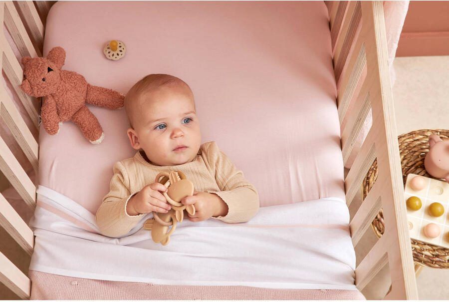 Meyco katoenen jersey wieg hoeslaken 40x80 90 cm set van 2 Soft Pink Roze - Foto 2