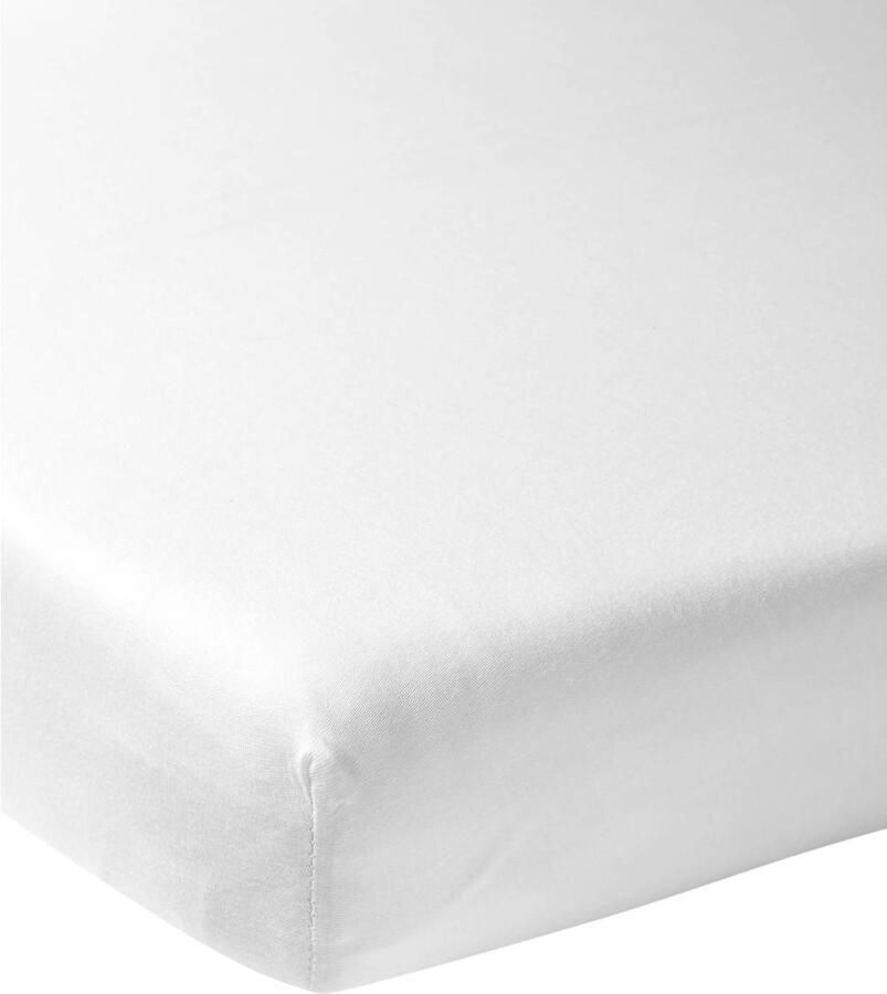 Meyco katoenen juniorbed hoeslaken 70x140 cm wit Effen