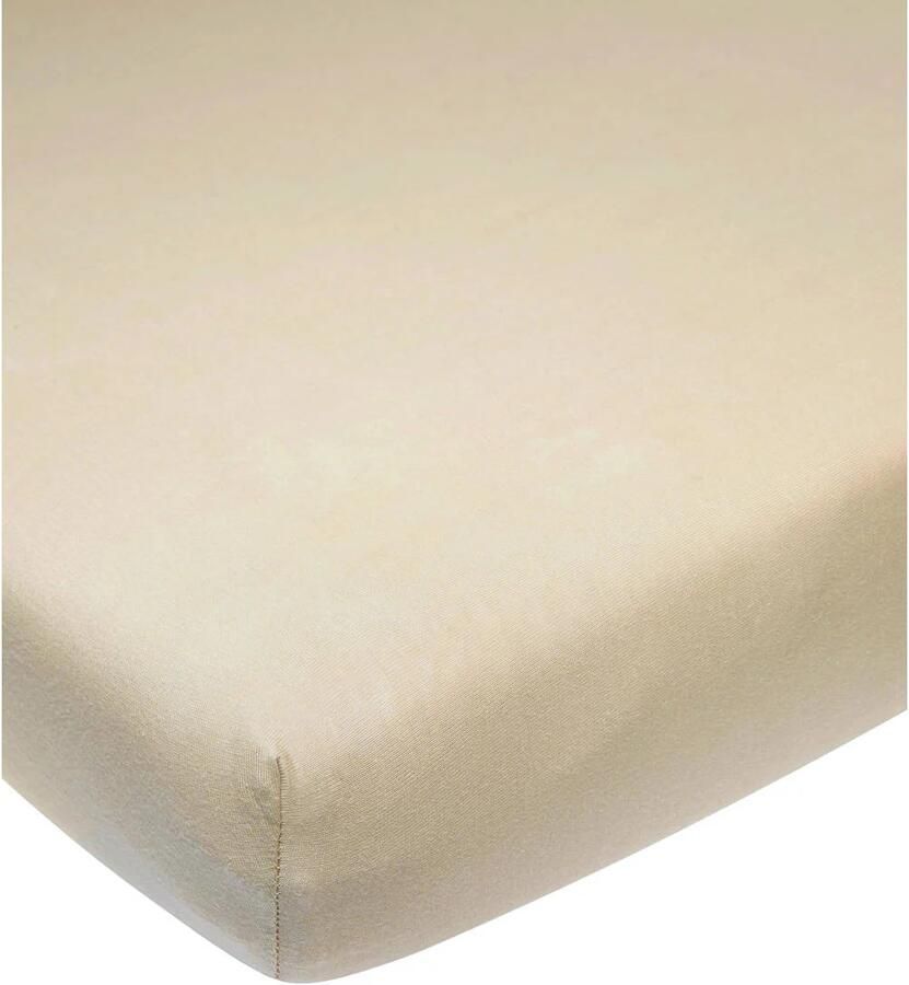 Meyco katoenen ledikant hoeslaken 60x120 cm sand Beige Effen