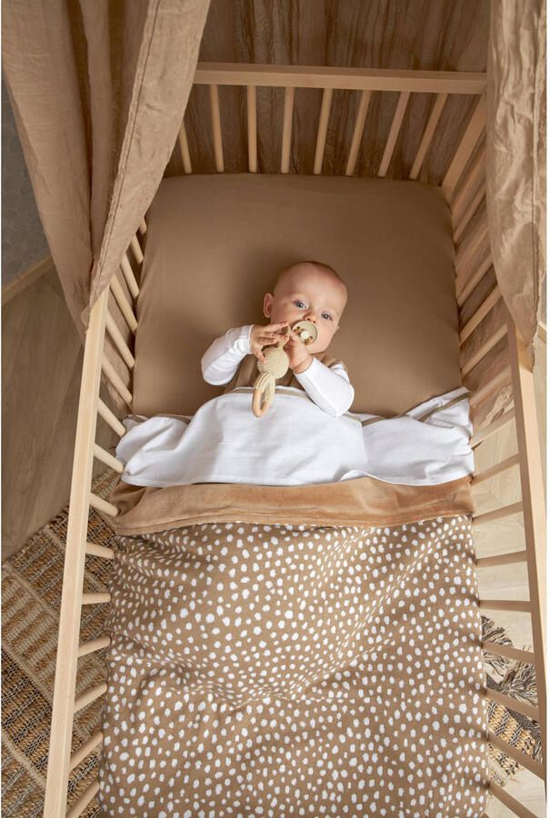 Meyco baby wieglaken Bies 75x100 cm taupe Babylaken Bruin
