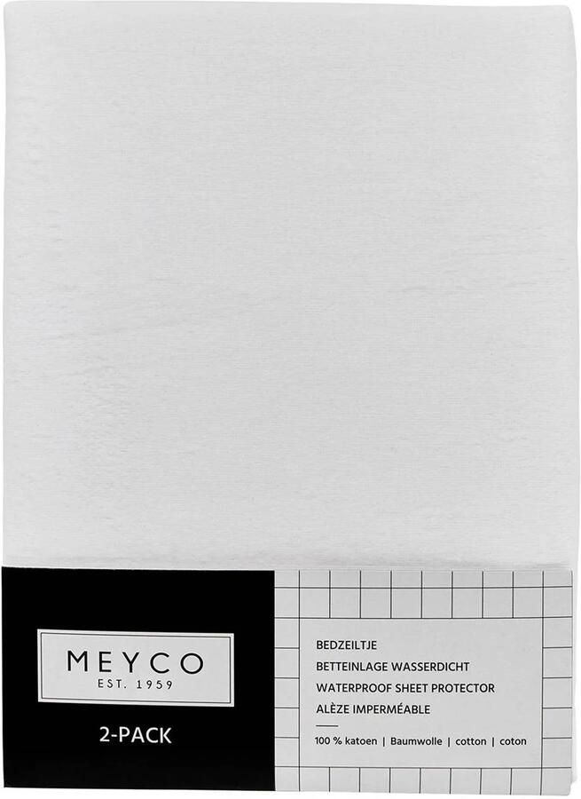 Meyco katoenen molton bedzeil 50x90 cm (set van 2) Kindermolton Wit - Foto 3