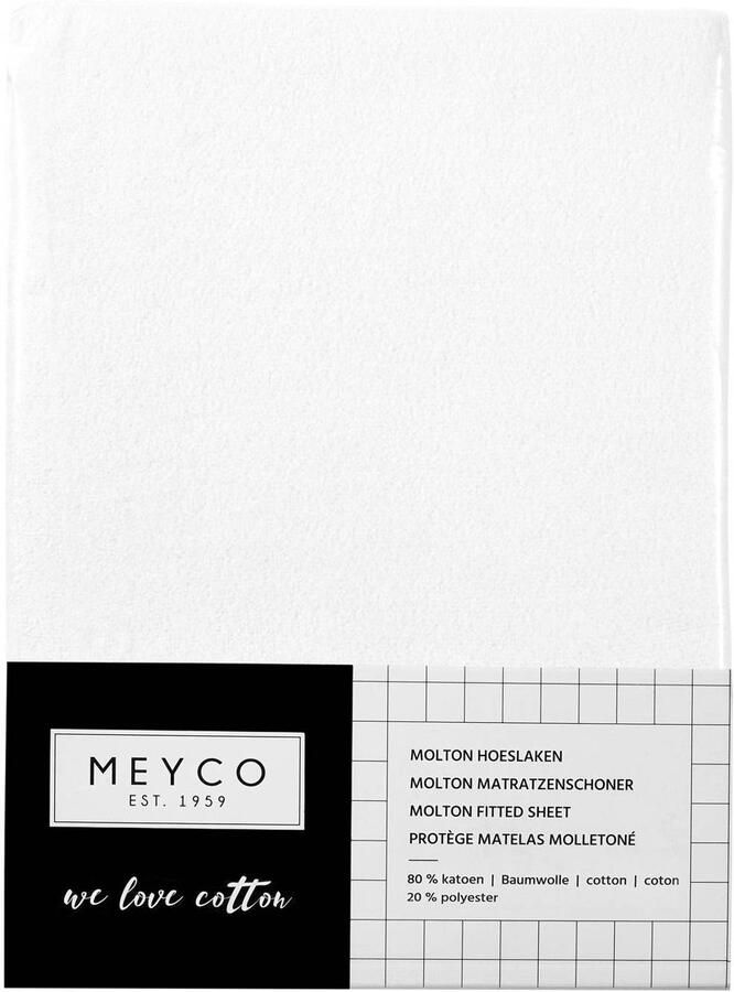 Meyco katoenen molton peuterhoeslakenbed 70x140 150 cm Wit - Foto 3