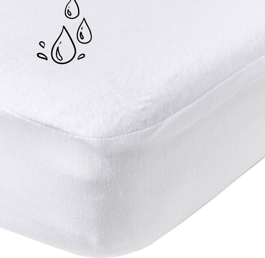 Meyco katoenen molton pu waterdicht hoeslaken 60x120 cm Kindermatrasbeschermer Wit - Foto 2