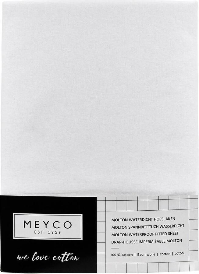 Meyco katoenen molton pu waterdicht hoeslaken 70x140 150 cm Kindermatrasbeschermer Wit - Foto 3