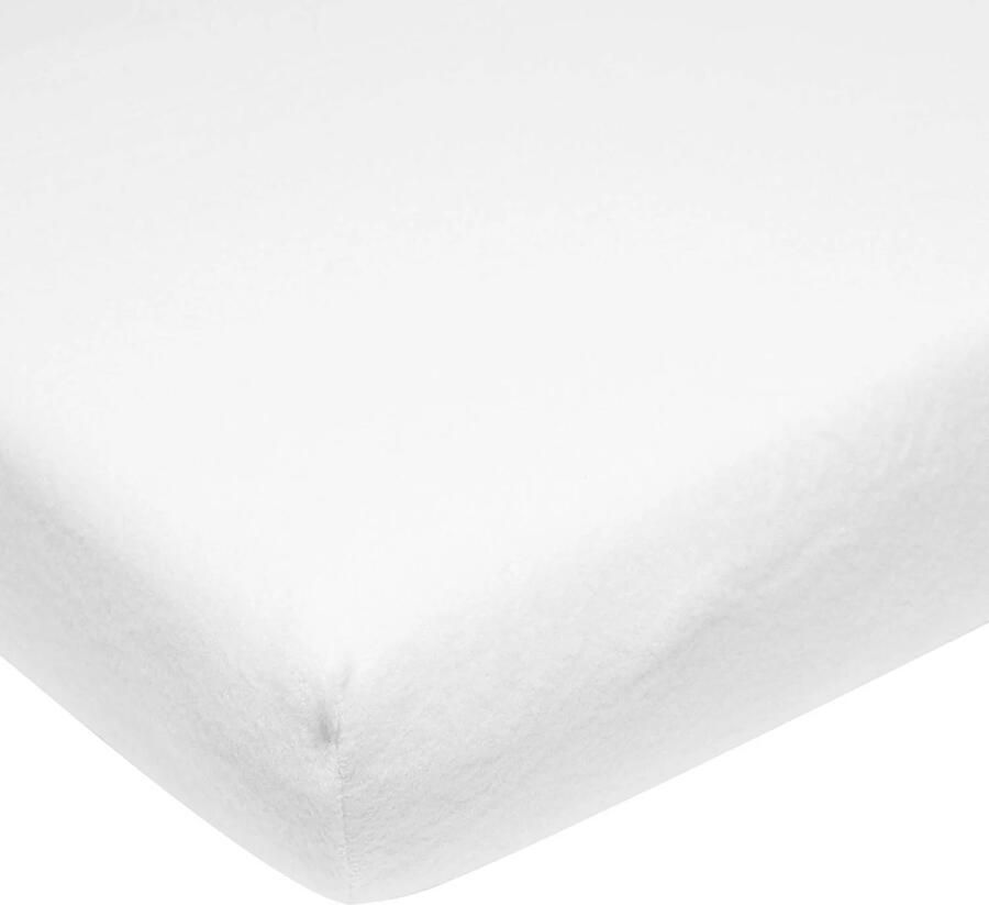 Meyco katoenen molton stretch hoeslaken 50x90 cm wit Kindermatrasbeschermer - Foto 2