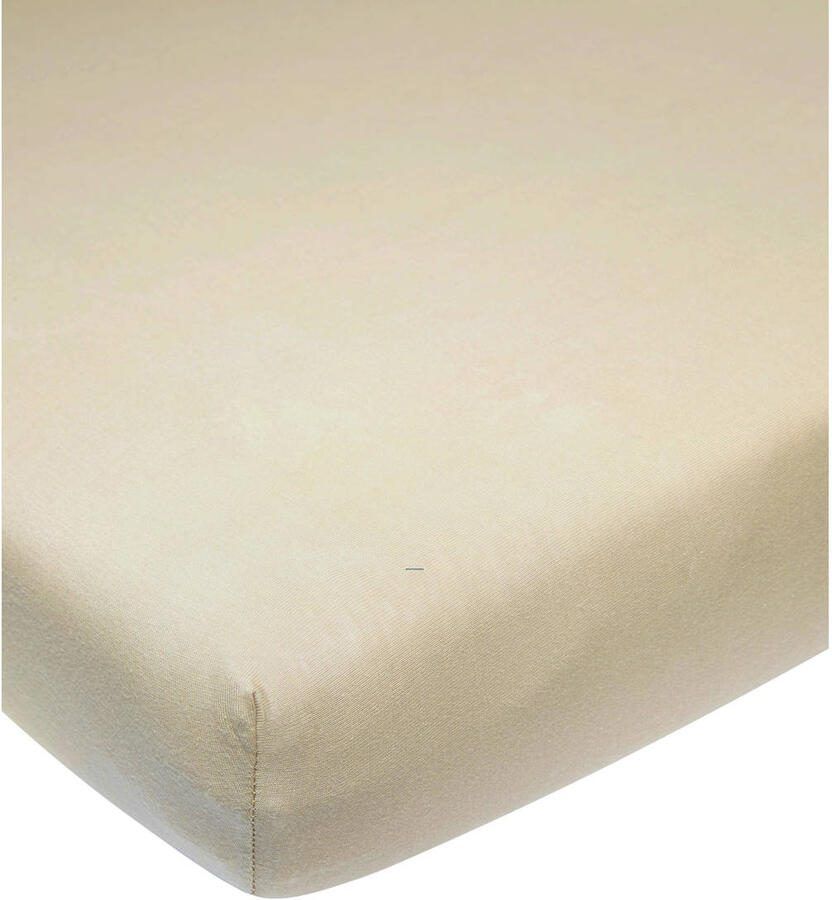 Meyco katoenen wieg hoeslaken 40x80 90 cm sand Beige Effen