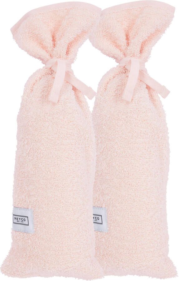 Meyco kruikenzak Basic Badstof 13xh35cm set van 2 Soft Pink Roze Effen