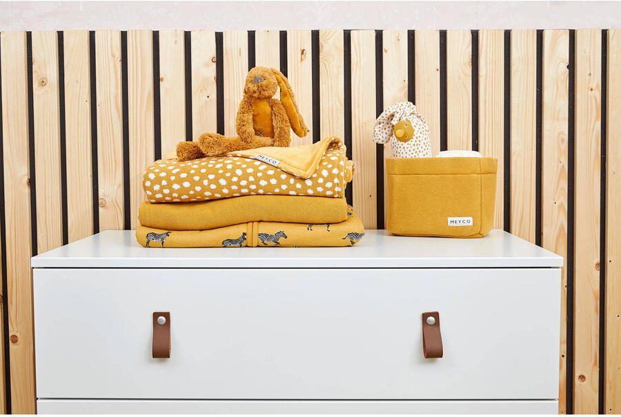 Meyco kruikenzak Basic jersey Cheetah set van 2 honey gold Geel