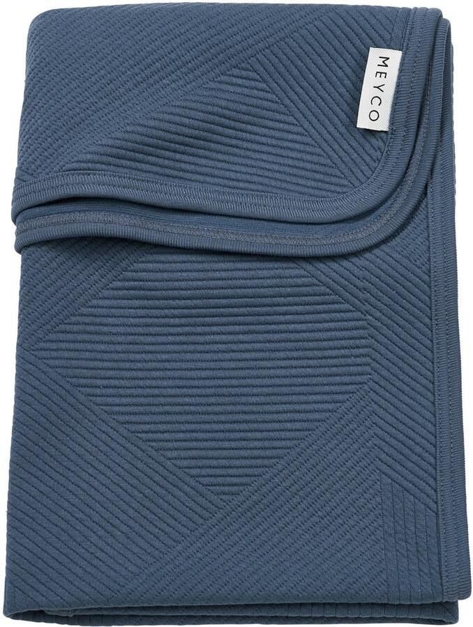 Meyco ledikant deken Jacquard donkerblauw