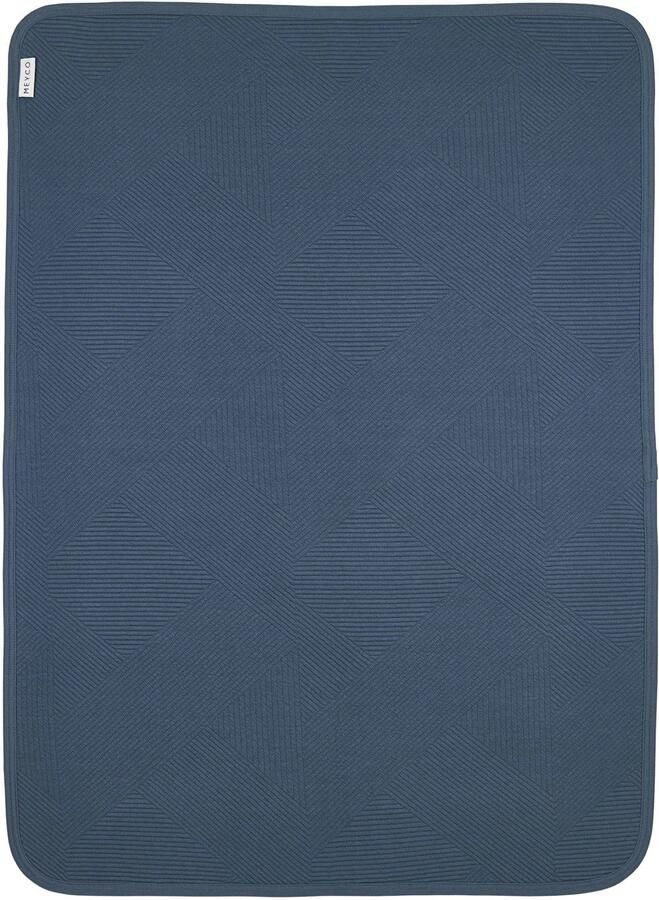 Meyco ledikant deken Jacquard donkerblauw - Foto 2