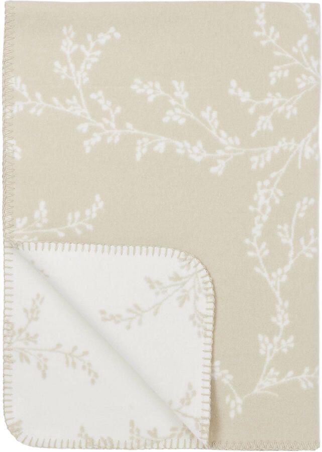 Meyco ledikantdeken Branches beige wit