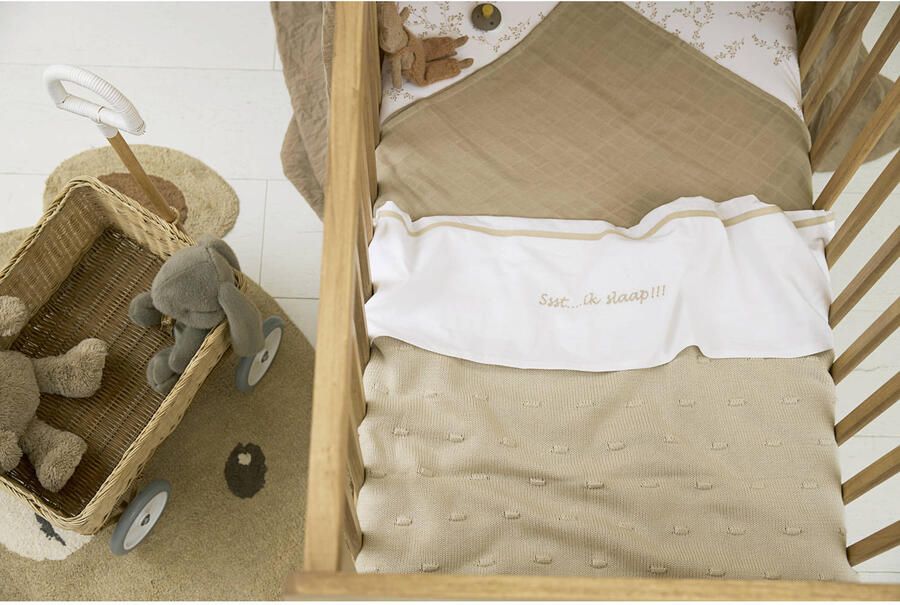 Meyco ledikantdeken Knots beige - Foto 3