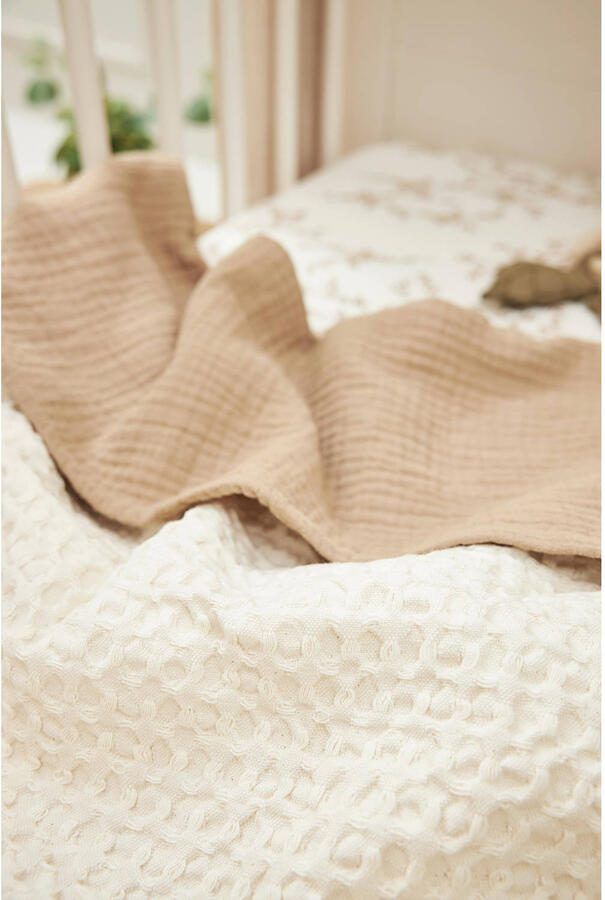 Meyco ledikantdeken Waffle Cotton nature Babydeken Wit Effen - Foto 3