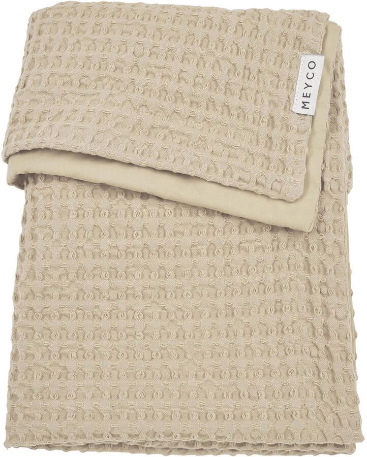 Meyco ledikantdeken Waffle Cotton sand Babydeken Beige Effen