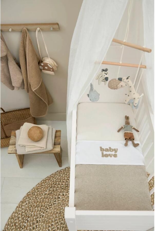 Meyco ledikantlaken Baby Love wit beoge - Foto 3