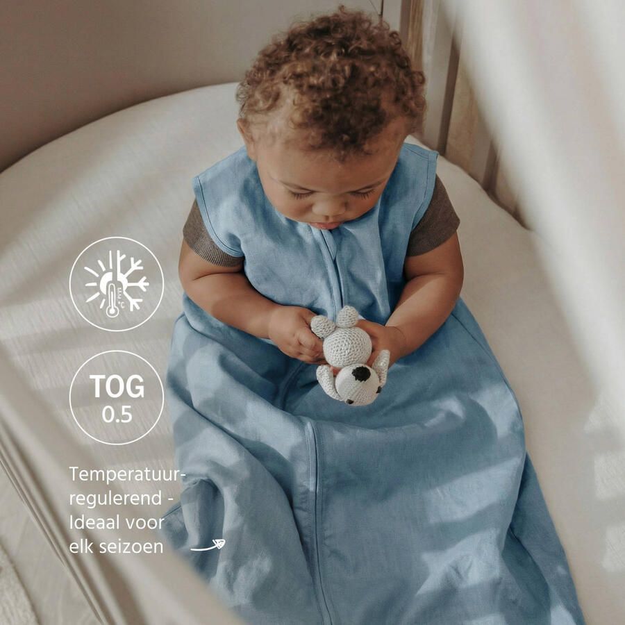 Meyco linnen baby slaapzak Studio Collection Jeans Blue - Foto 3