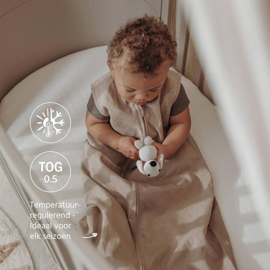 Meyco linnen baby slaapzak Studio Collection Taupe - Foto 2