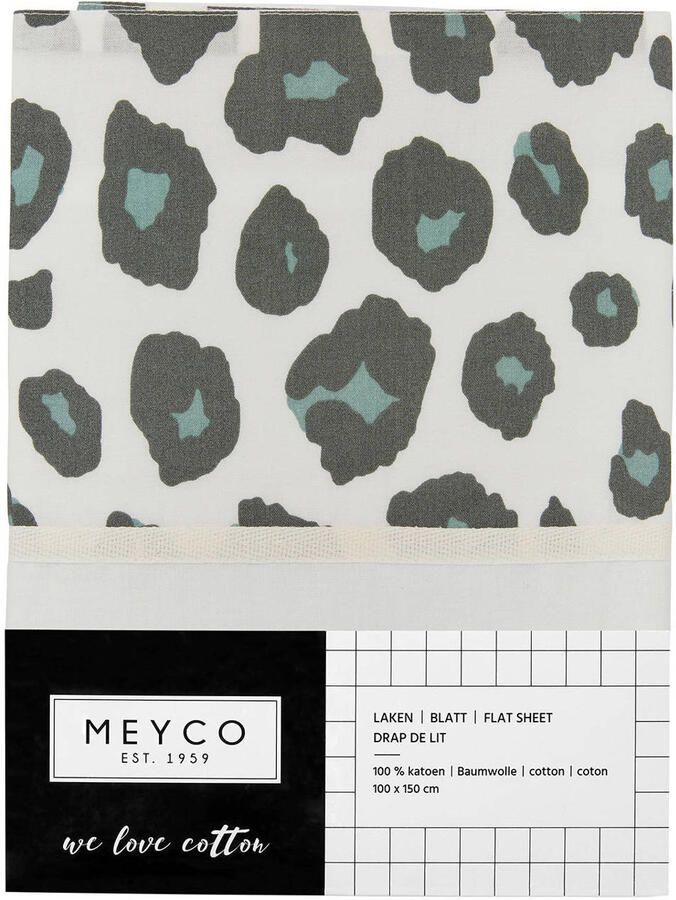 Meyco Panter ledikantlaken 100x150 cm groen Babylaken Panterprint - Foto 3