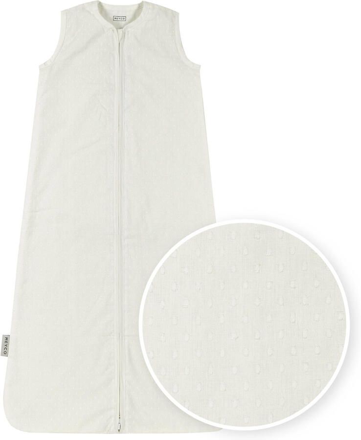 Meyco Plume baby slaapzak offwhite Babyslaapzak Wit Effen 110