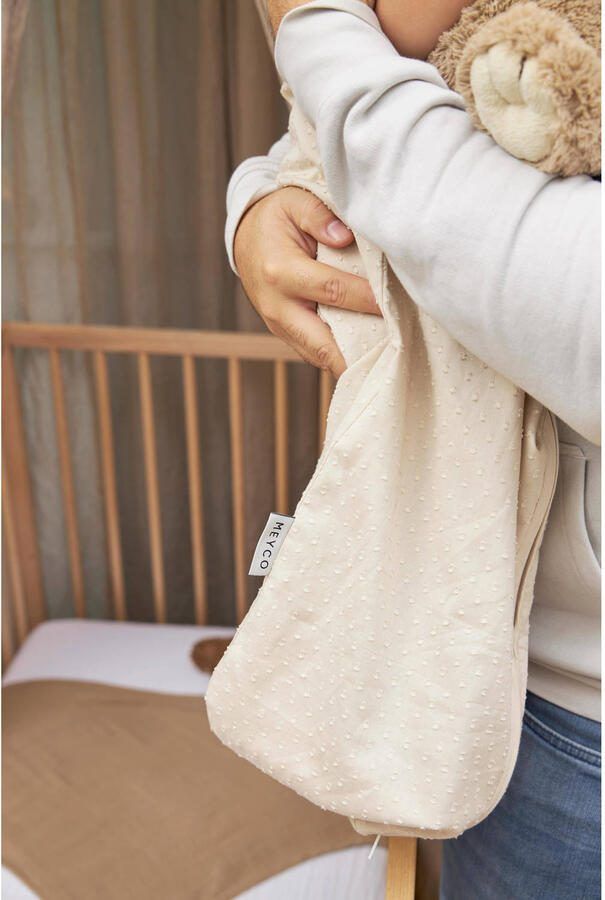 Meyco Plume baby slaapzak soft sand Babyslaapzak Beige All over print 110 - Foto 2