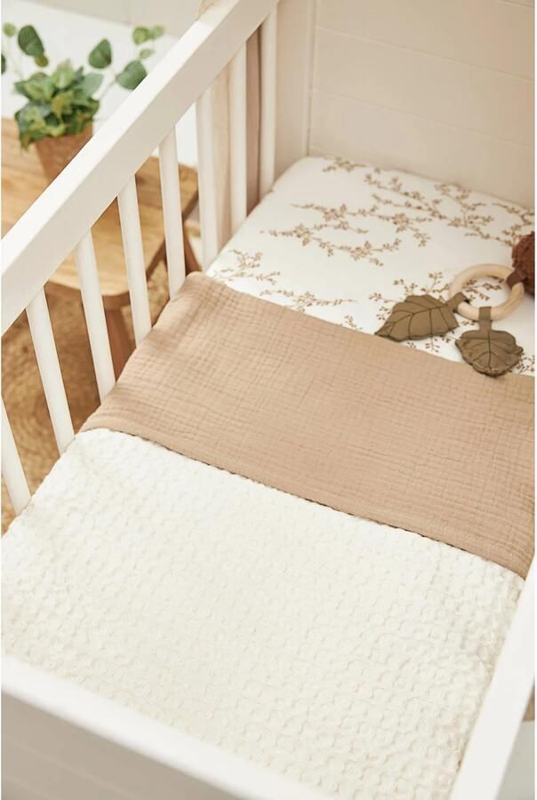 Meyco pre-washed hydrofiel ledikantlaken taupe Babylaken Bruin Effen - Foto 3