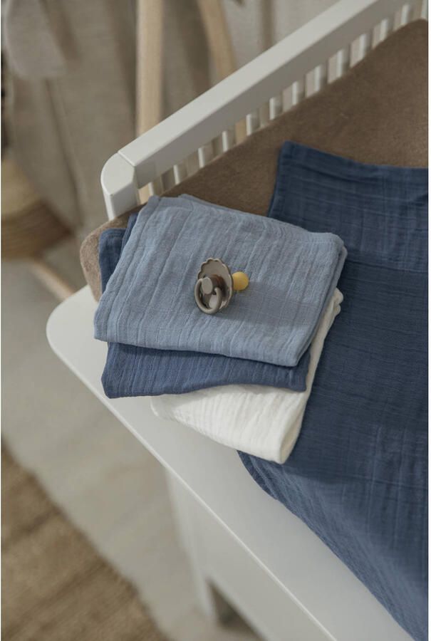 Meyco pre-washed hydrofiel washandje natural jeans blue indigo (set van 3) - Foto 3