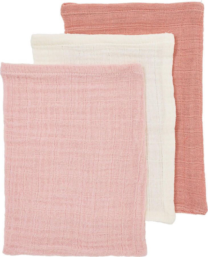 Meyco pre-washed hydrofiel washandje soft rose rose natural 20x17cm (set van 3)