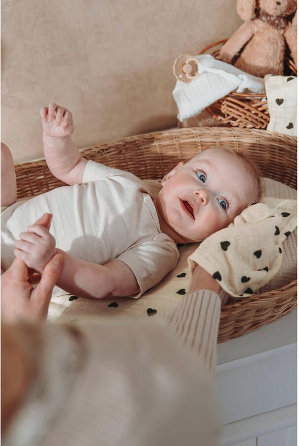 Meyco pre-washed hydrofiel washandje Sweet Heart soft sand black (set van 2) - Foto 3