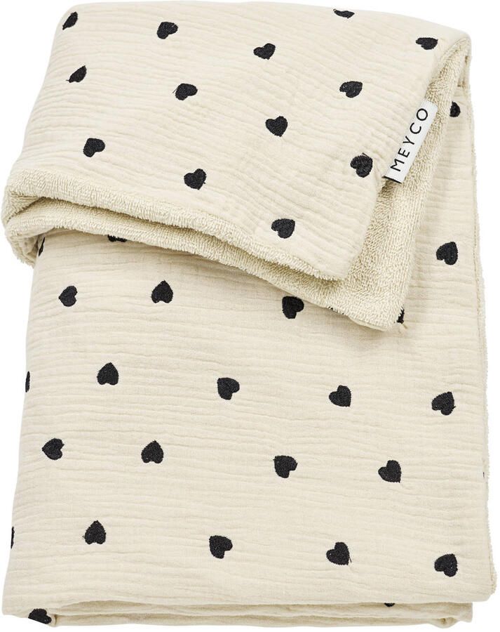 Meyco pre-washed hydrofiel wiegdeken Sweet Heart soft sand