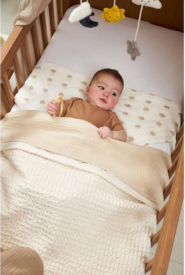 Meyco pre-washed hydrofiel wieglaken soft sand Babylaken Beige Effen - Foto 2