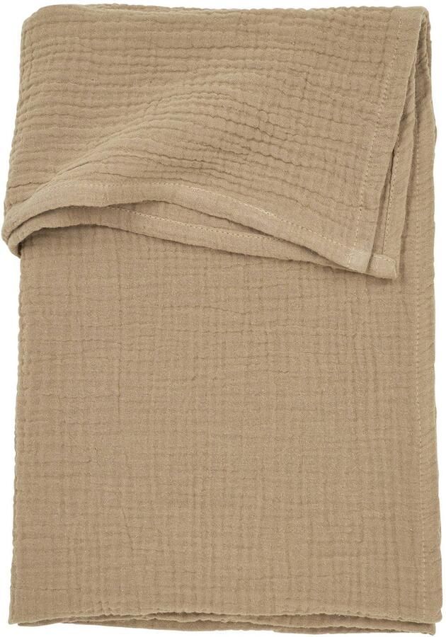 Meyco pre-washed hydrofiel ledikantlaken taupe Babylaken Bruin Effen