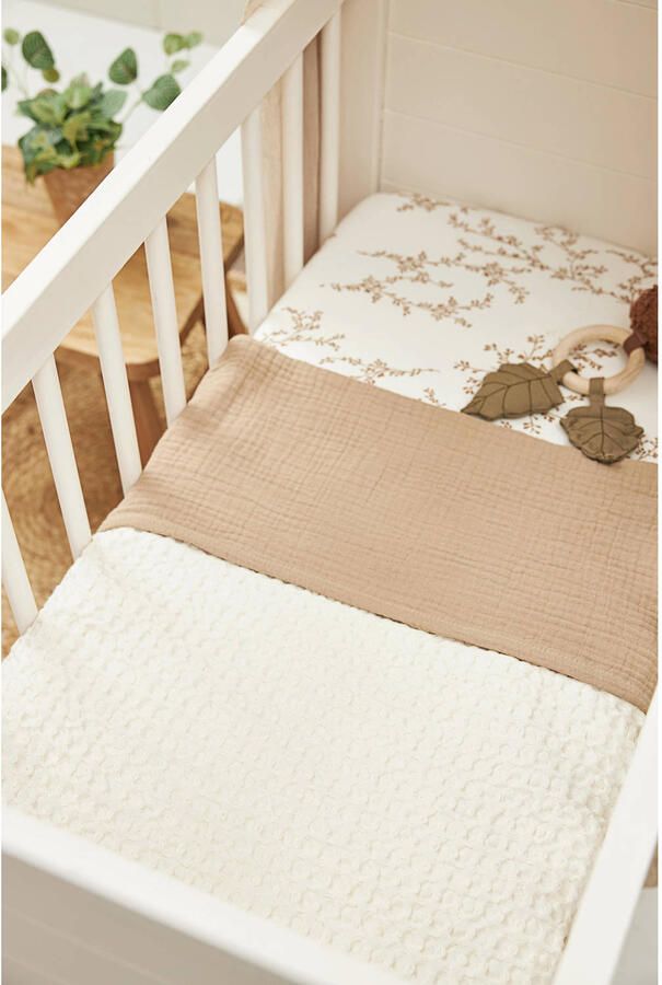 Meyco pre-washed hydrofiel wieglaken taupe Babylaken Bruin Effen - Foto 2