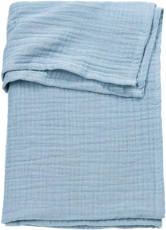 Meyco pre-washed hydrofiele baby wieglaken uni Jeans Blue