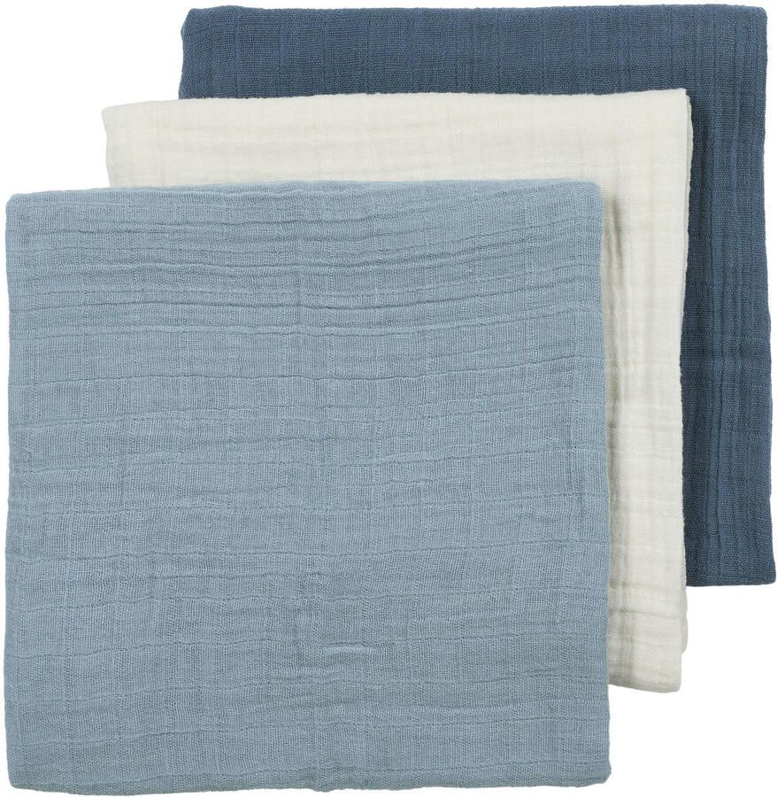 Meyco pre-washed hydrofiele doek natural jeans blue indigo (set van 3)