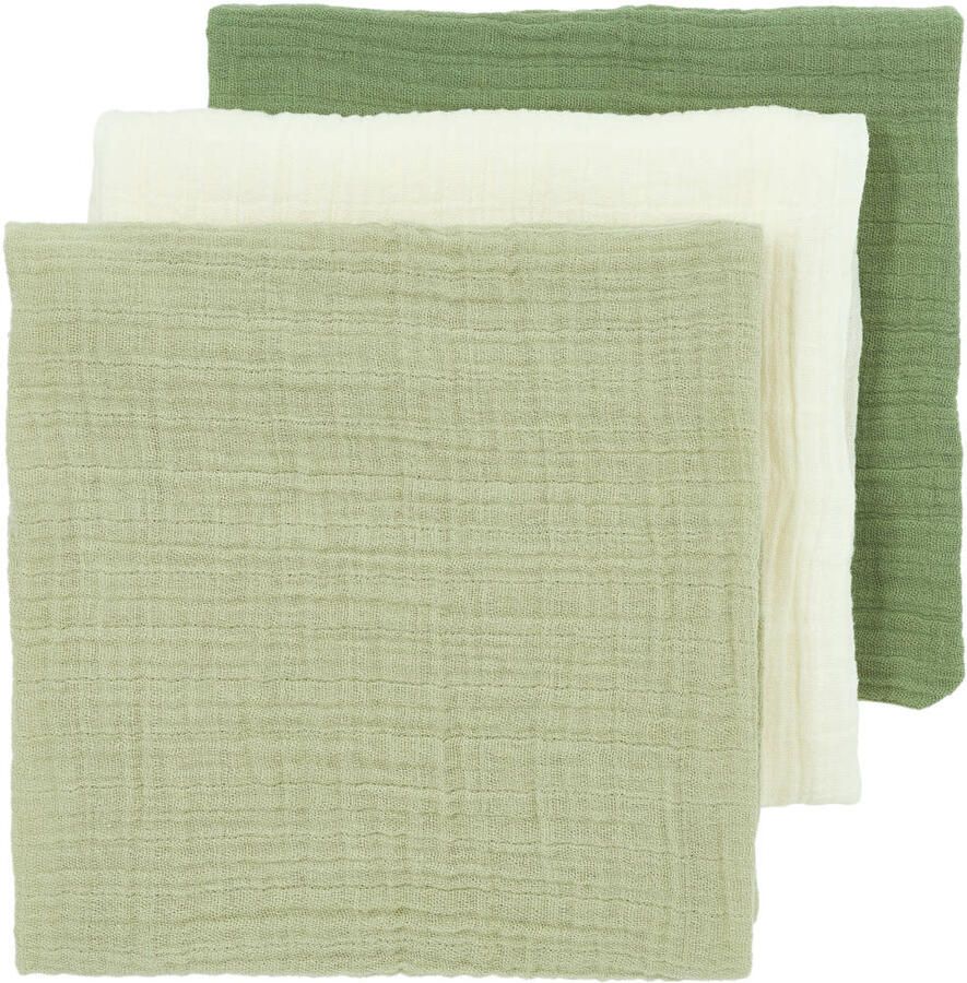 Meyco pre-washed hydrofiele doek natural soft olive olive green (set van 3)