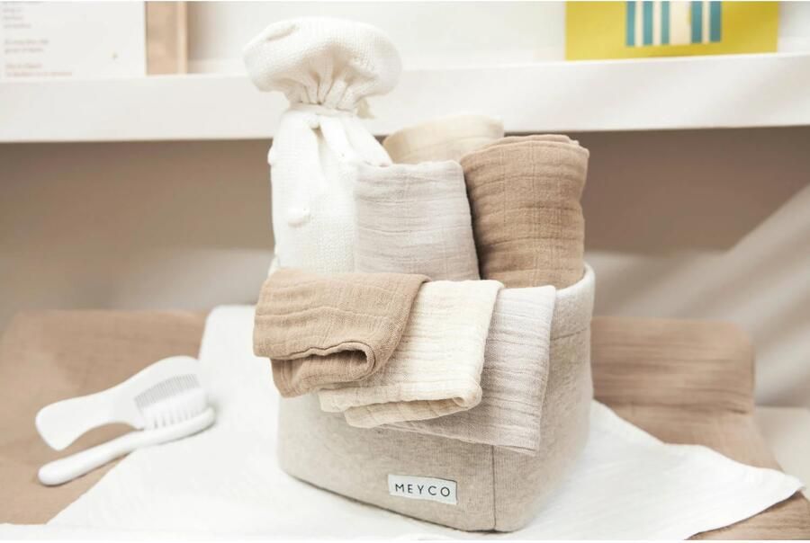 Meyco pre-washed hydrofiele doek set van 3 soft sand greige taupe Hydrofiele luiers Multi - Foto 2