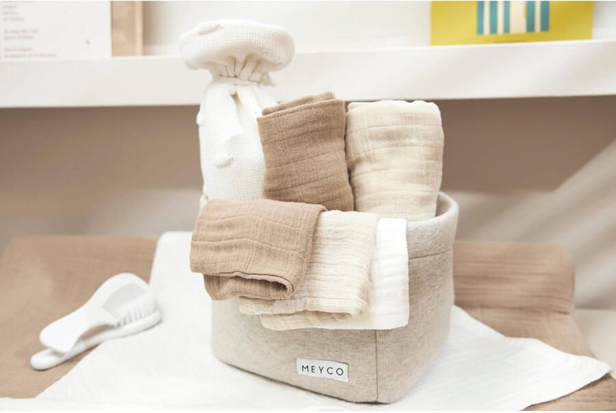 Meyco pre-washed hydrofiele doeken set van 3 offwhite soft sand taupe Hydrofiele luiers Multi - Foto 2