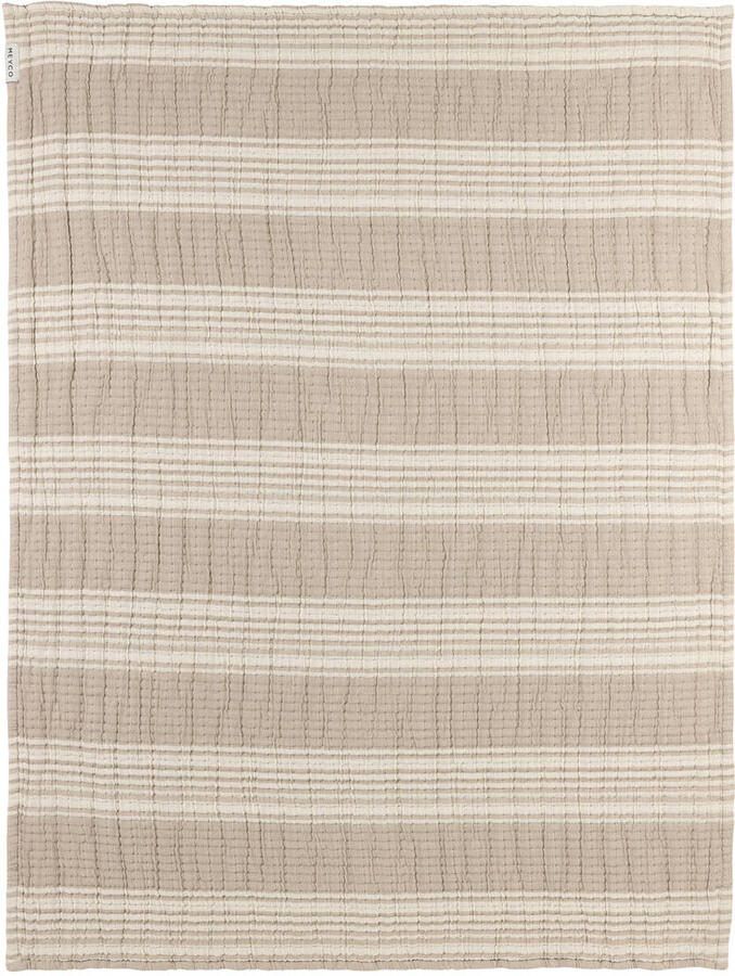 Meyco pre-washed hydrofiele ledikantdeken Stripe Jacquard Sand - Foto 3